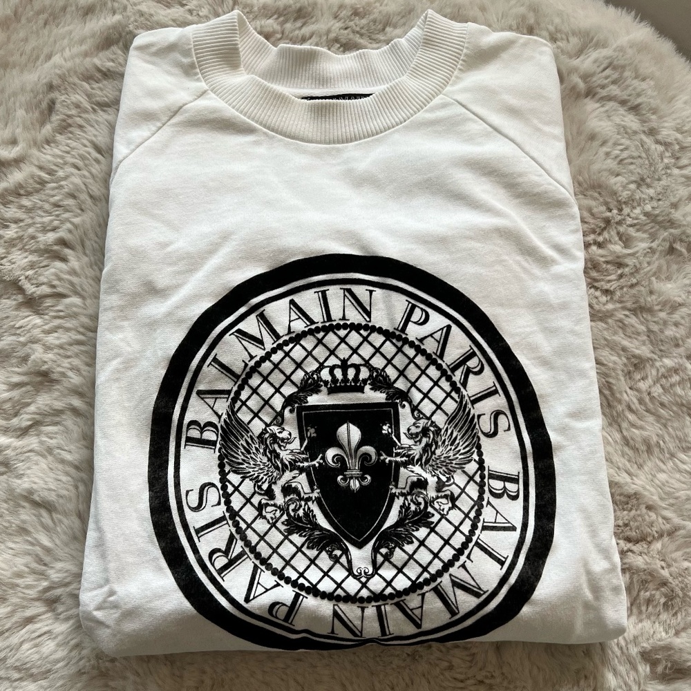 Balmain White Crewneck Sweatshirt - Authentic
